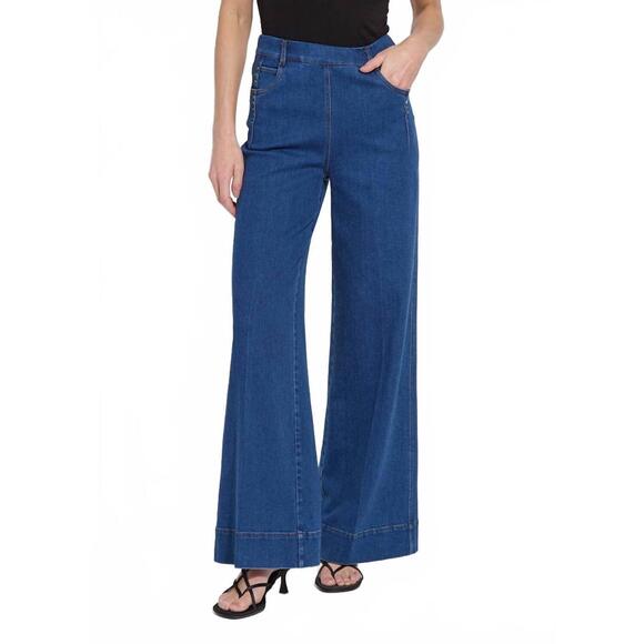 LYSSE Denim - NEW LYSSE simone high waist studded jeans in dark mid wash